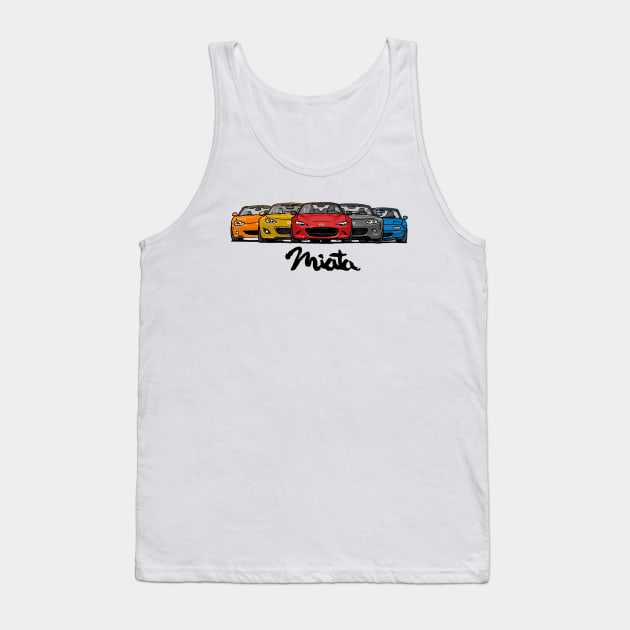 MX5 Miata Generations Tank Top by Woreth